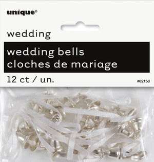 Silver Wedding Bells - Pack of 12