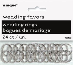 Silver Wedding Rings - Pack of 24