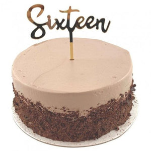 Sixteen Gold Acrylic Cake Topper