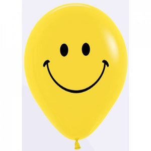 11 Inch Smiley Face Fashion Yellow 2 side Printed Sempertex Latex Balloon UNINFLATED