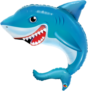 Smiling Shark SuperShape Foil Balloon UNINFLATED