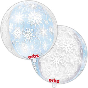 Snowflakes Foil Orbz Balloon UNINFLATED