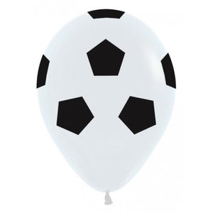 11 Inch Printed White Soccer Ball Sempertex Latex Balloon UNINFLATED