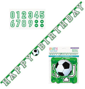 Soccer Happy Birthday Jointed Banner with Age Stickers