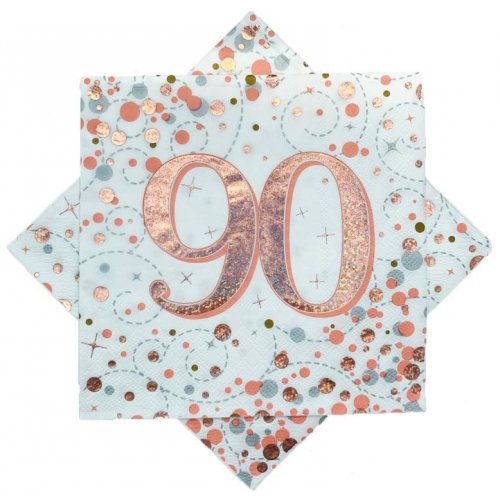 Sparkling Fizz Rose Gold "90" Napkin - Pack of 16