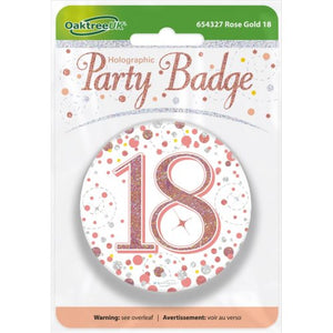 Sparkling Fizz Rose Gold Badge #18