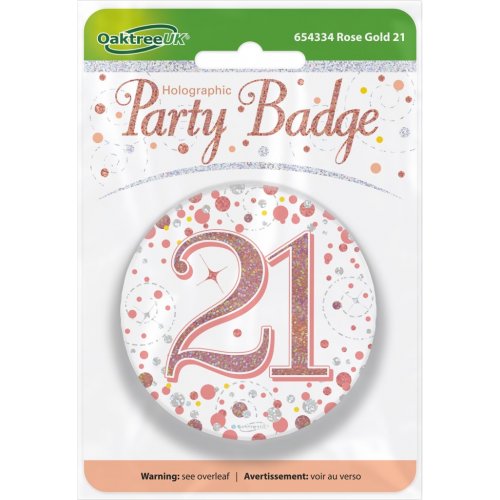 Sparkling Fizz Rose Gold Badge #21