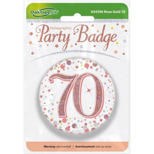 Sparkling Fizz Rose Gold Badge #70