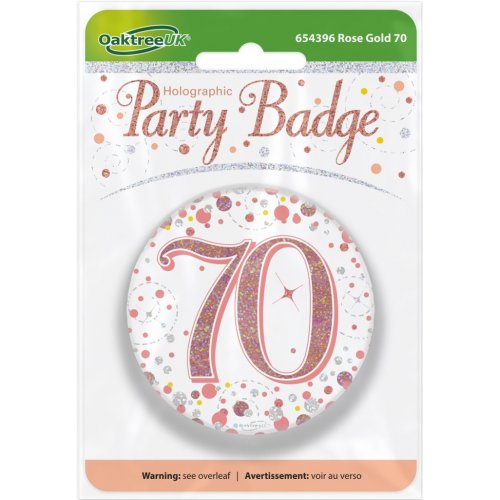 Sparkling Fizz Rose Gold Badge #70