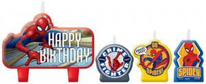 Spiderman Candles Set of 4