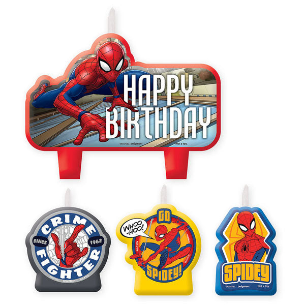Spiderman Candles Set of 4