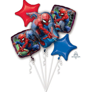 Spiderman Foil Balloon Bouquet UNINFLATED - Pack of 5