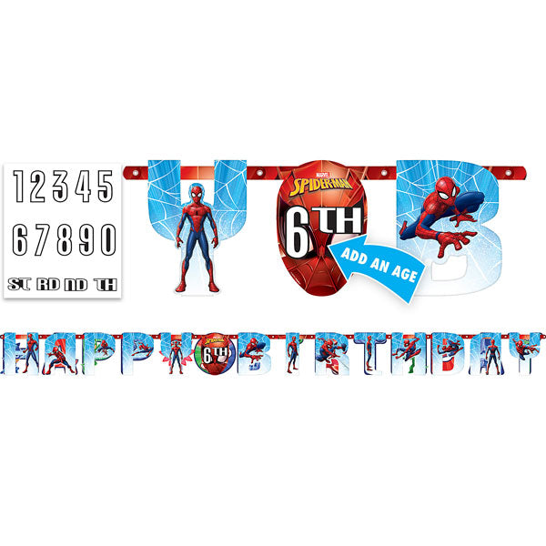 Spiderman Jumbo Letter Happy Birthday Banner