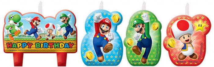 Super Mario Brothers Birthday Candles Set of 4