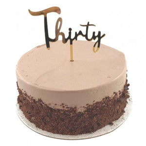 Thirty Gold Acrylic Cake Topper
