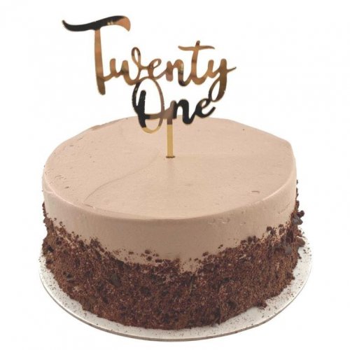 Twenty One Gold Acrylic Cake Topper