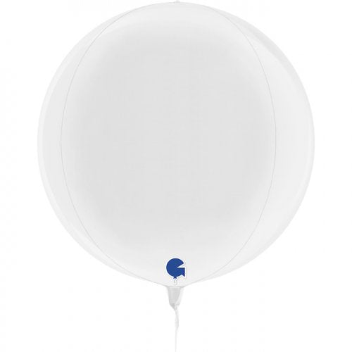White Foil Orbz Balloon UNINFLATED