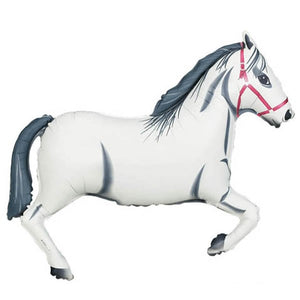 White Horse SuperShape Foil Balloon UNINFLATED