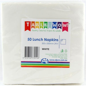 White Lunch Napkins - Pack of 50