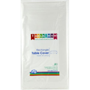 White Plastic Rectangle Tablecover