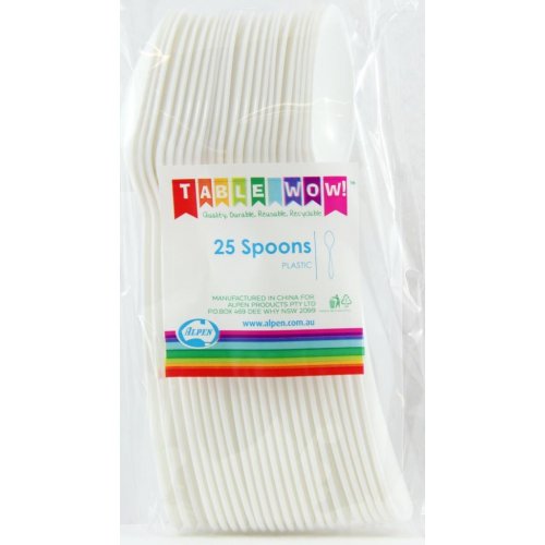 White Plastic Spoons - Pack of 25
