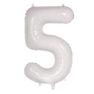 White Number 5 Supershape 86cm Foil Balloon UNINFLATED
