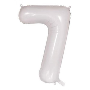White Number 7 Supershape 86cm Foil Balloon UNINFLATED