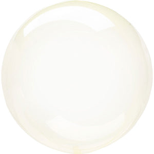Yellow 46cm Crystal Clearz Balloon UNINFLATED