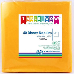 Yellow Dinner Napkins - Pack of 50