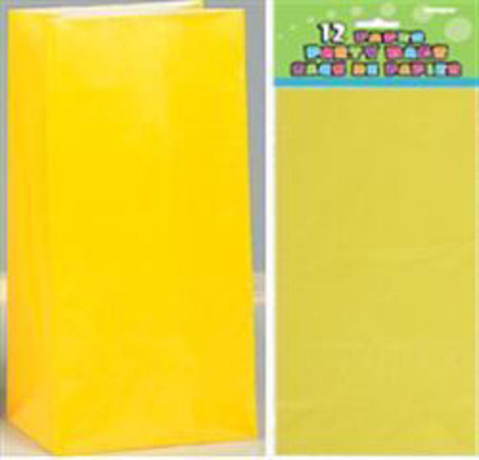Yellow Paper Birthday Loot Bags