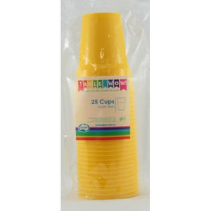 Yellow Plastic Cups - Pack of 20