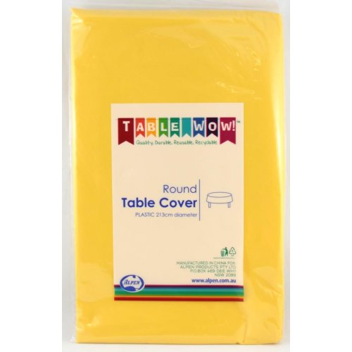 Yellow Plastic Round Tablecover