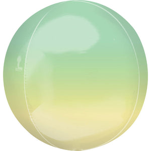 Yellow and Green Ombre Foil Orbz Balloon UNINFLATED