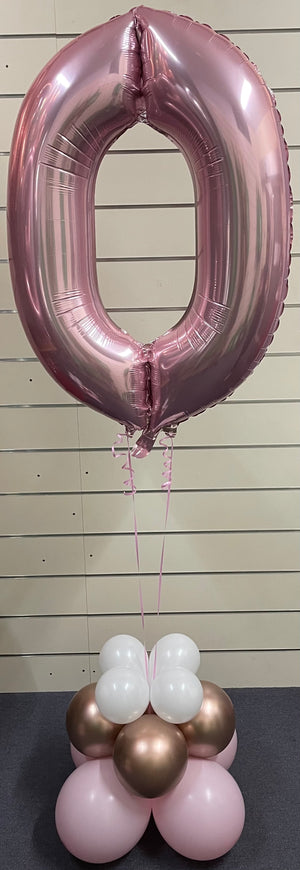Helium Inflated Birthday Number Foil with Balloon Bouquet each