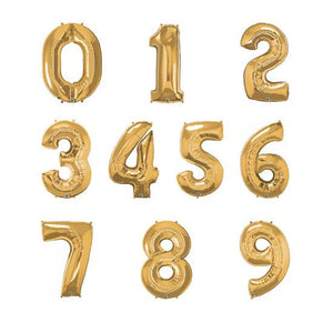 Gold Helium Inflated Number Foil Balloon each